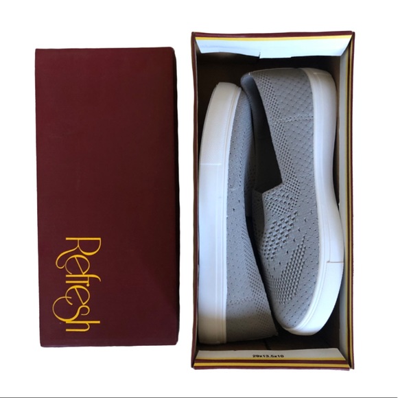 Refresh Pinhole Slip-On Sneaker Flats Grey Size 6 - Picture 3 of 6